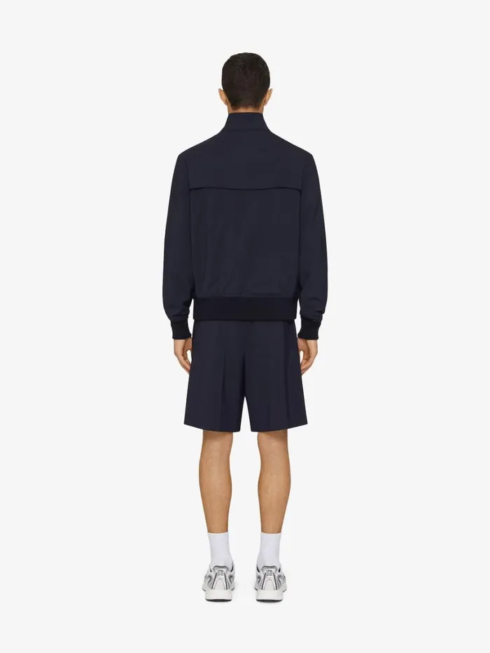 Givenchy Bermuda Shorts In Wool Poplin Night Blue Men Pants and Shorts