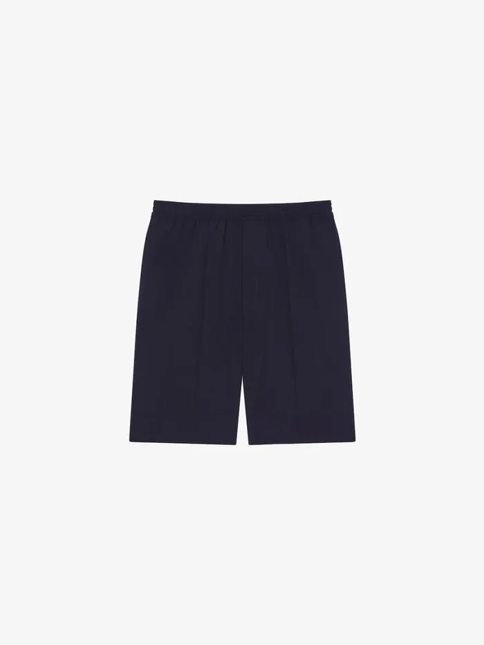 Givenchy Bermuda Shorts In Wool Poplin Night Blue Men Pants and Shorts