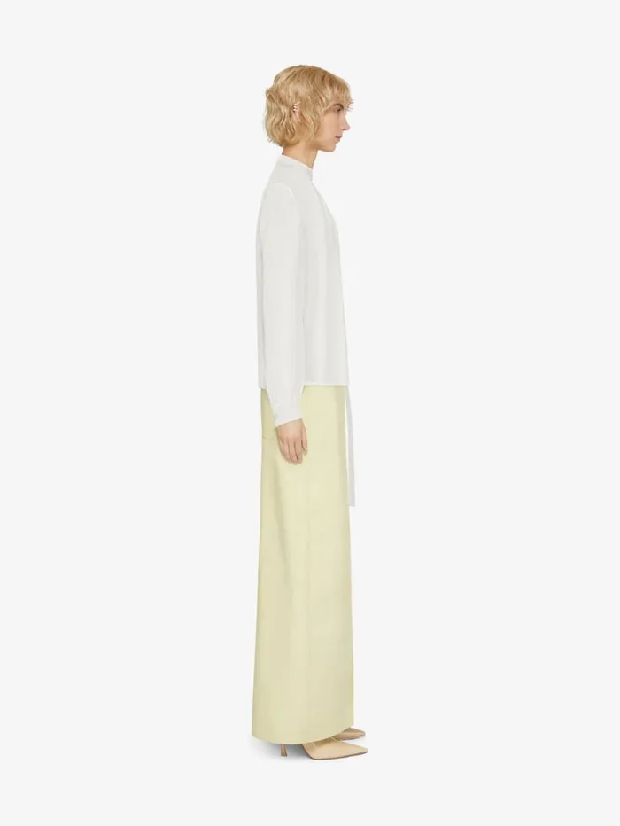 Givenchy Blouse In 4G Silk With Lavalliere White Women Tops and Shirts