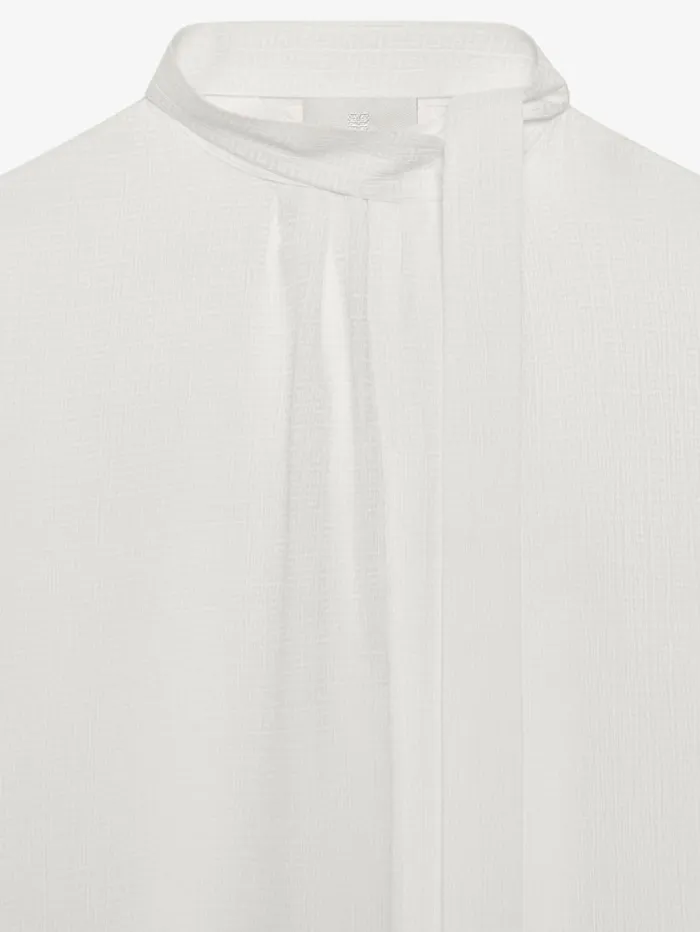Givenchy Blouse In 4G Silk With Lavalliere White Women Tops and Shirts