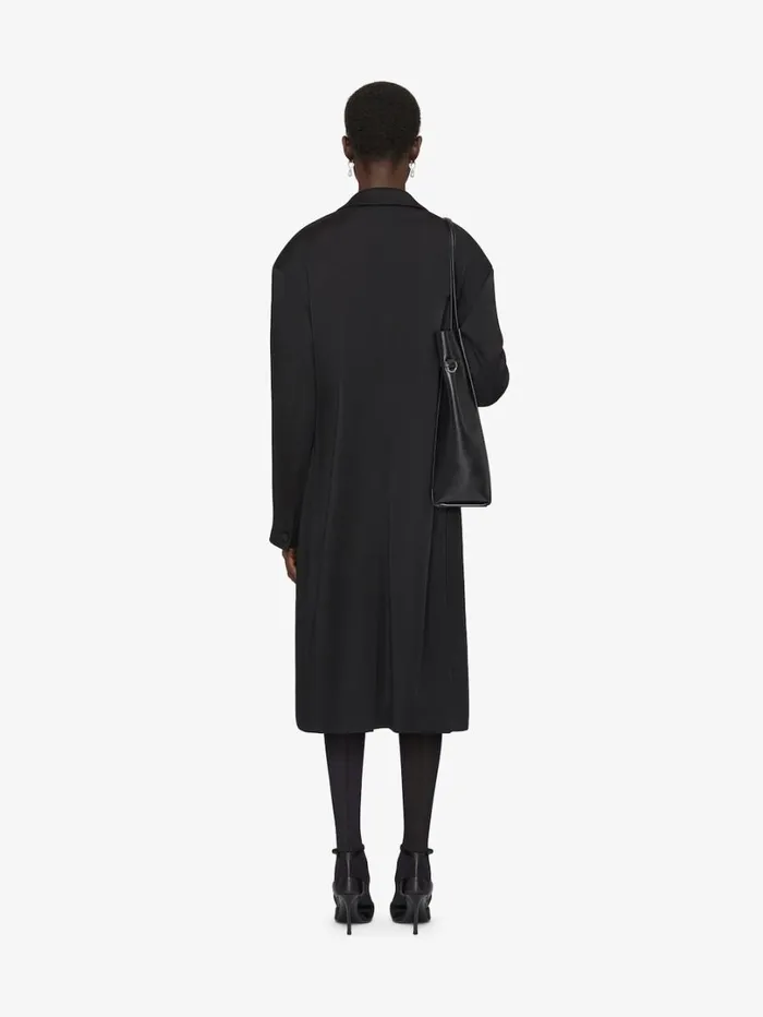 Givenchy Coat In Crepe And Satin Black Women Coats and Jackets