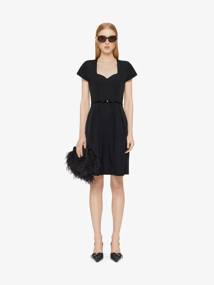 Givenchy Dress In Taffetas With 4G Bow Dtail Black Women Dresses