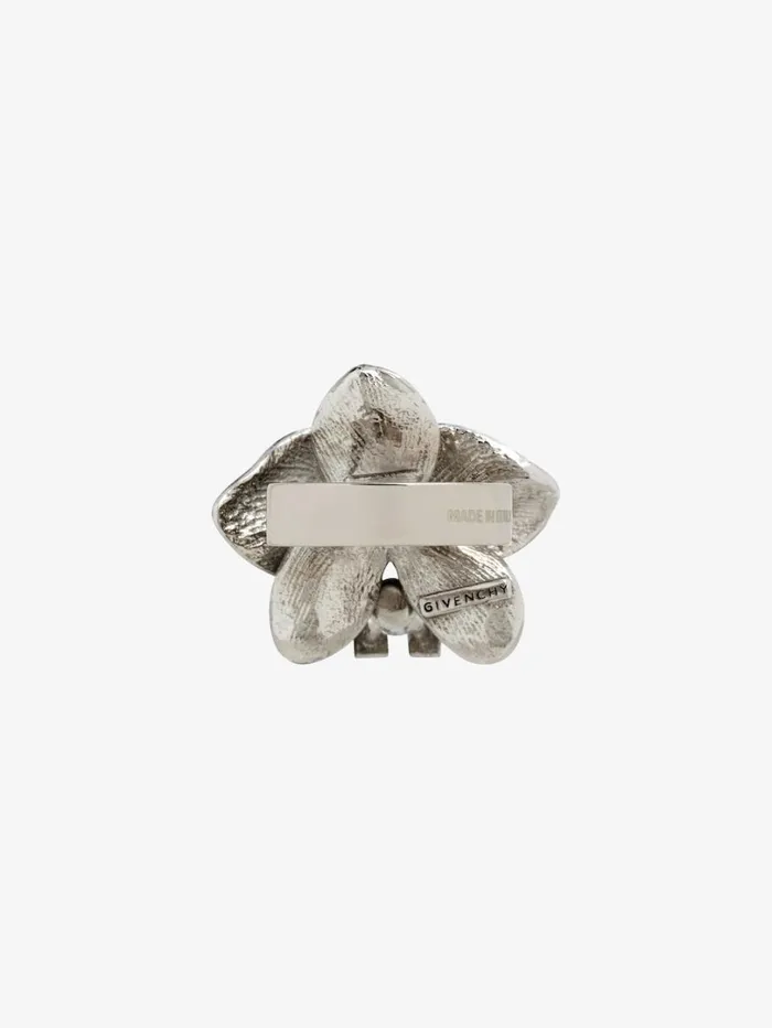 Givenchy Flower Ear Cuff In Metal Enamel And Crystal Whiteyellow Men Jewelry