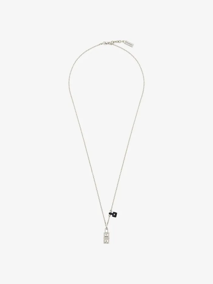 Givenchy G Cube Pendant Necklace In Metal Blacksilvery WomenMen Jewelry