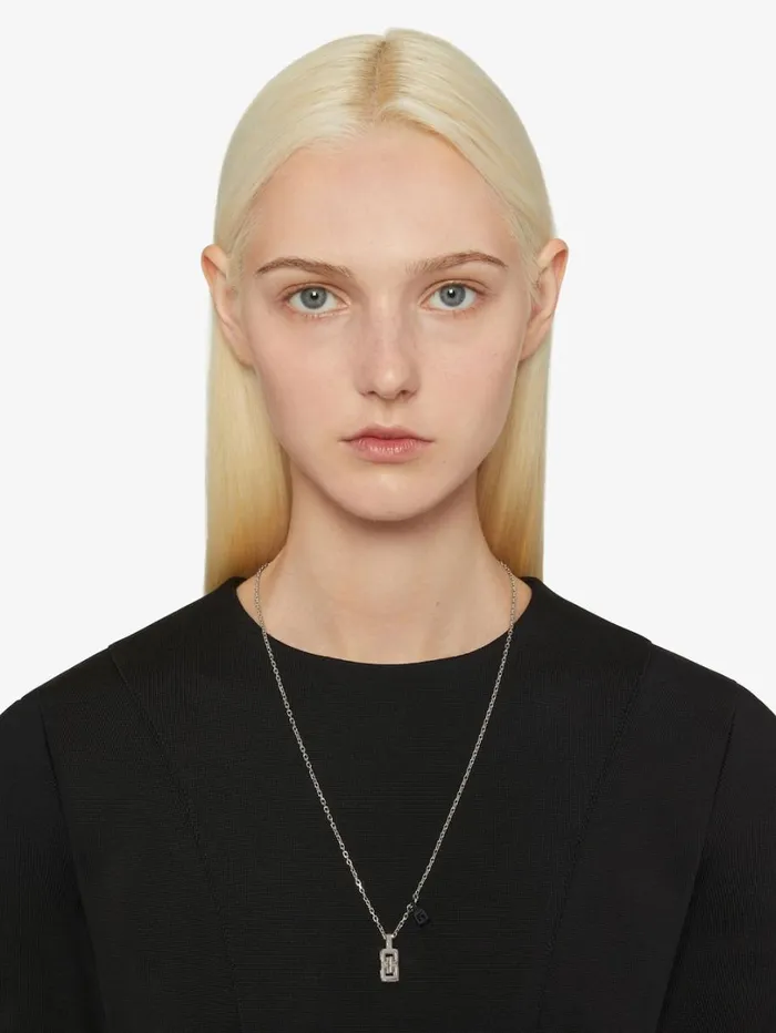 Givenchy G Cube Pendant Necklace In Metal Blacksilvery WomenMen Jewelry Givenchy G Cube Pendant Necklace In Metal Blacksilvery WomenMen Jewelry