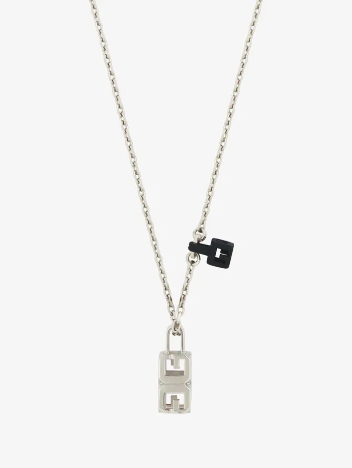 Givenchy G Cube Pendant Necklace In Metal Blacksilvery WomenMen Jewelry Givenchy G Cube Pendant Necklace In Metal Blacksilvery WomenMen Jewelry
