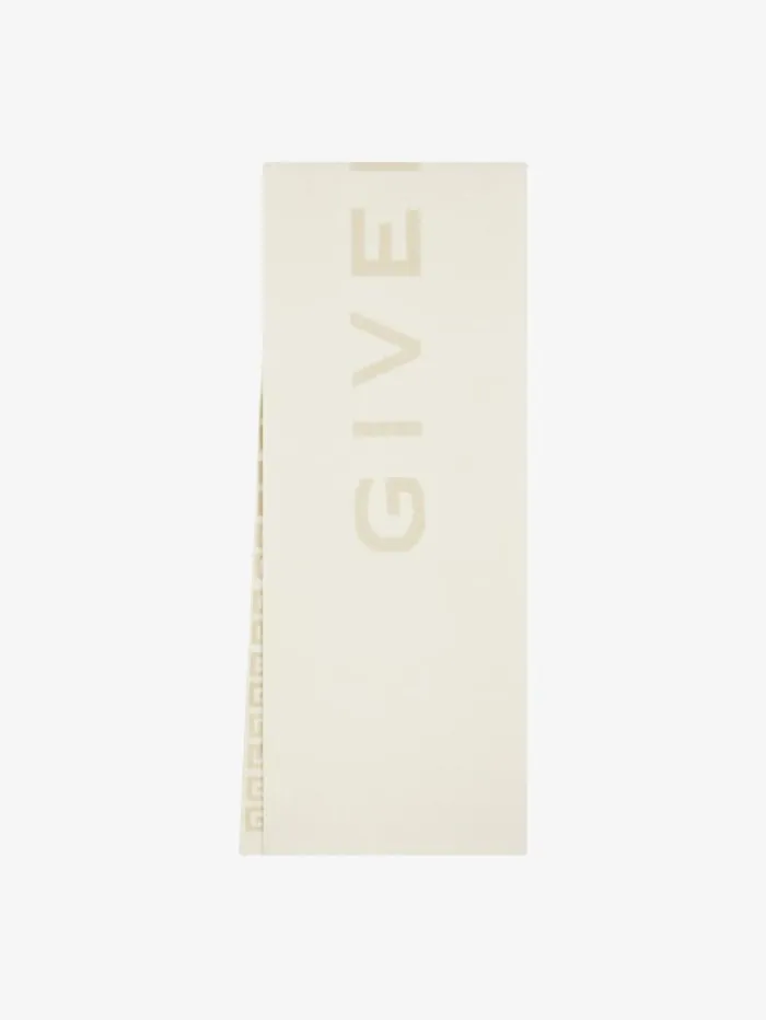Givenchy GIVENCHY 4G Double Sided Scarf In Wool And Cashmere Whiteecru Women Scarves
