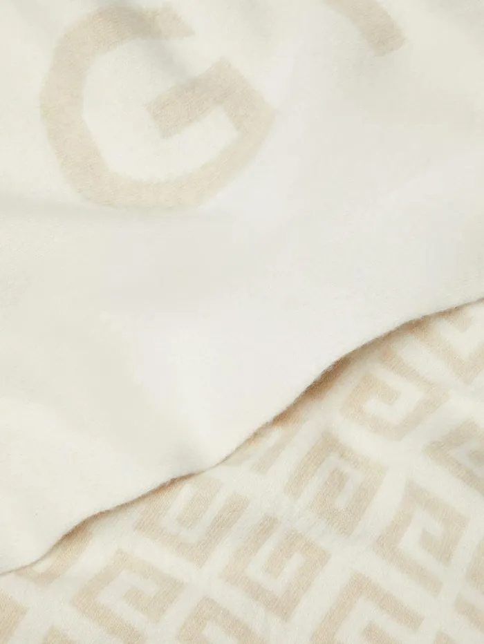 Givenchy GIVENCHY 4G Double Sided Scarf In Wool And Cashmere Whiteecru Women Scarves Givenchy GIVENCHY 4G Double Sided Scarf In Wool And Cashmere Whiteecru Women Scarves
