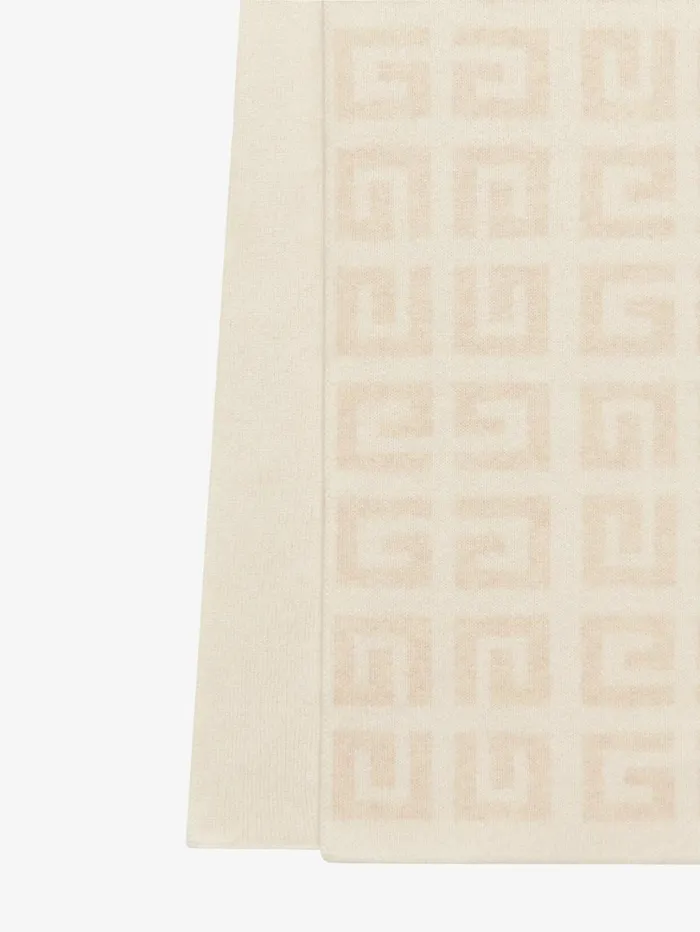 Givenchy GIVENCHY 4G Double Sided Scarf In Wool And Cashmere Whiteecru Women Scarves Givenchy GIVENCHY 4G Double Sided Scarf In Wool And Cashmere Whiteecru Women Scarves