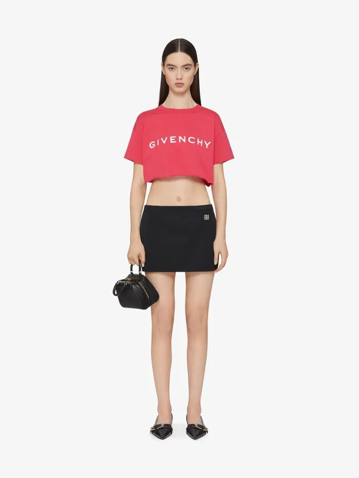 Givenchy GIVENCHY Archetype Cropped Tshirt In Cotton Raspberry Women TShirts