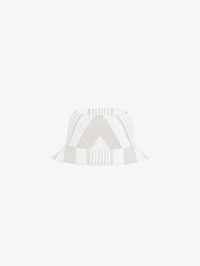 Givenchy GIVENCHY Bucket Hat In Cotton Towelling With Stripes Ivory Men Beanies and Caps