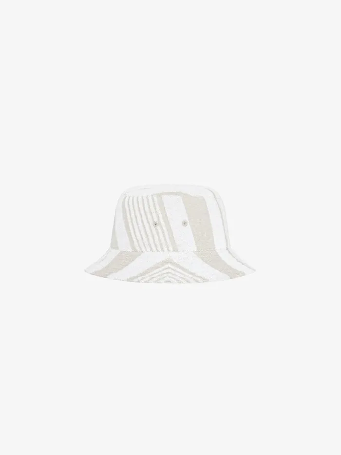 Givenchy GIVENCHY Bucket Hat In Cotton Towelling With Stripes Ivory Men Beanies and Caps