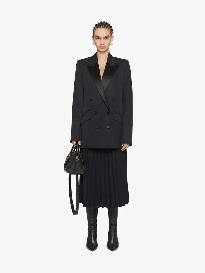Givenchy Jacket In Wool And Mohair With Satin Collar Black Women Coats and Jackets Givenchy Jacket In Wool And Mohair With Satin Collar Black Women Coats and Jackets