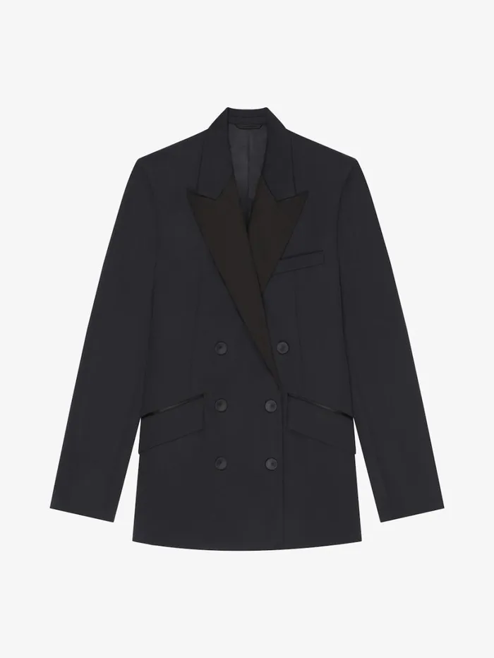 Givenchy Jacket In Wool And Mohair With Satin Collar Black Women Coats and Jackets