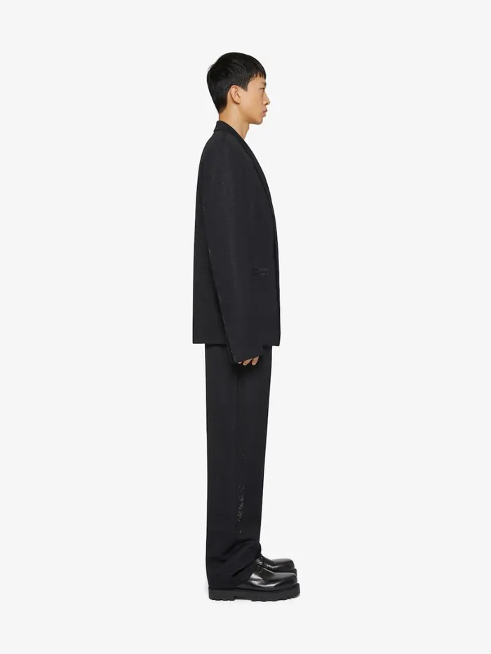 Givenchy Jacket In Wool With Lurex Seams And Strass Black Men Coats and Jackets