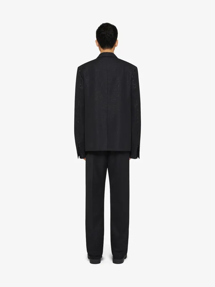 Givenchy Jacket In Wool With Lurex Seams And Strass Black Men Coats and Jackets