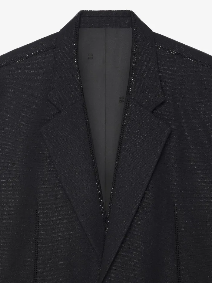 Givenchy Jacket In Wool With Lurex Seams And Strass Black Men Coats and Jackets
