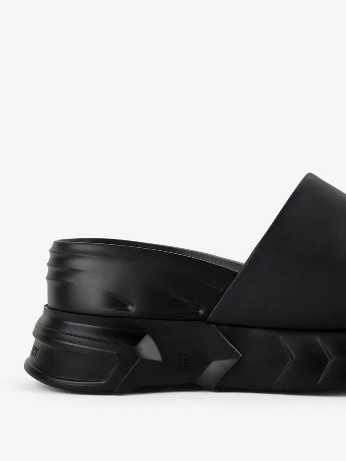 Givenchy Marshmallow Wedge Sandals In Leather Black Women Slides and Sandals Givenchy Marshmallow Wedge Sandals In Leather Black Women Slides and Sandals