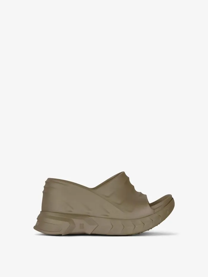 Givenchy Marshmallow Wedge Sandals In Rubber Dark Khaki Women Slides and Sandals Givenchy Marshmallow Wedge Sandals In Rubber Dark Khaki Women Slides and Sandals