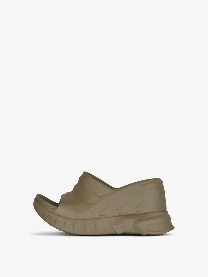 Givenchy Marshmallow Wedge Sandals In Rubber Dark Khaki Women Slides and Sandals Givenchy Marshmallow Wedge Sandals In Rubber Dark Khaki Women Slides and Sandals