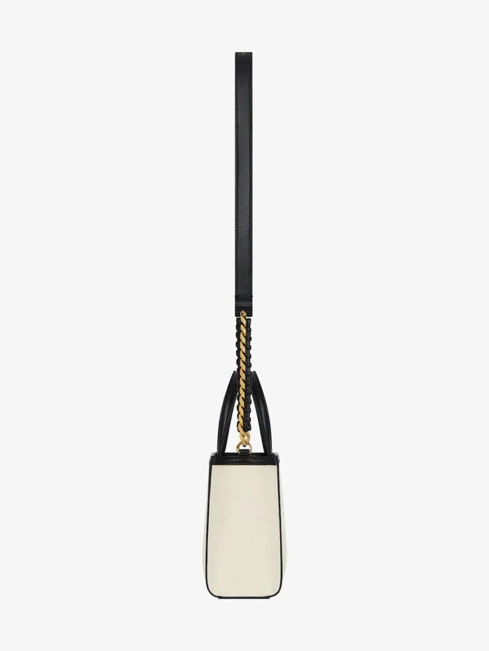 Givenchy Mini GTote Shopping Bag In Canvas And Leather Natural Beige Women Crossbody Bags Givenchy Mini GTote Shopping Bag In Canvas And Leather Natural Beige Women Crossbody Bags