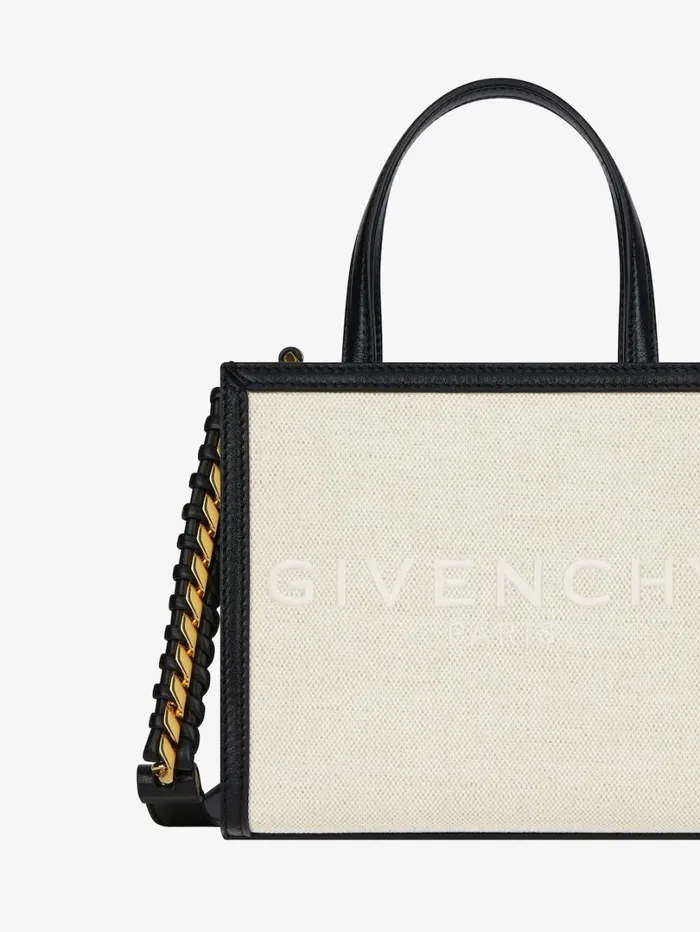 Givenchy Mini GTote Shopping Bag In Canvas And Leather Natural Beige Women Crossbody Bags Givenchy Mini GTote Shopping Bag In Canvas And Leather Natural Beige Women Crossbody Bags