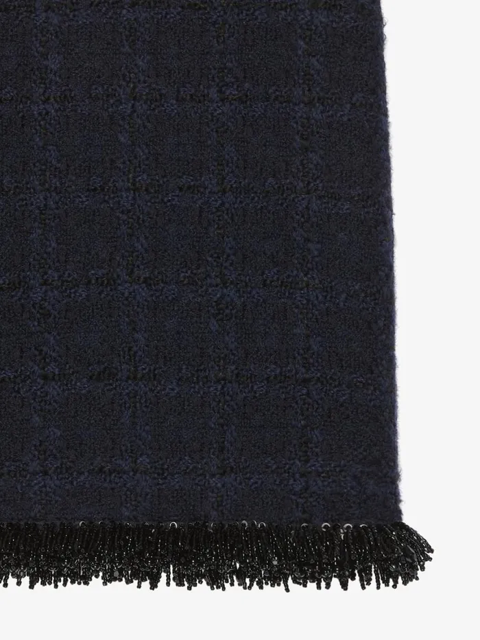Givenchy Mini Skirt In Tweed With Pearls Dark Navy Women Skirts