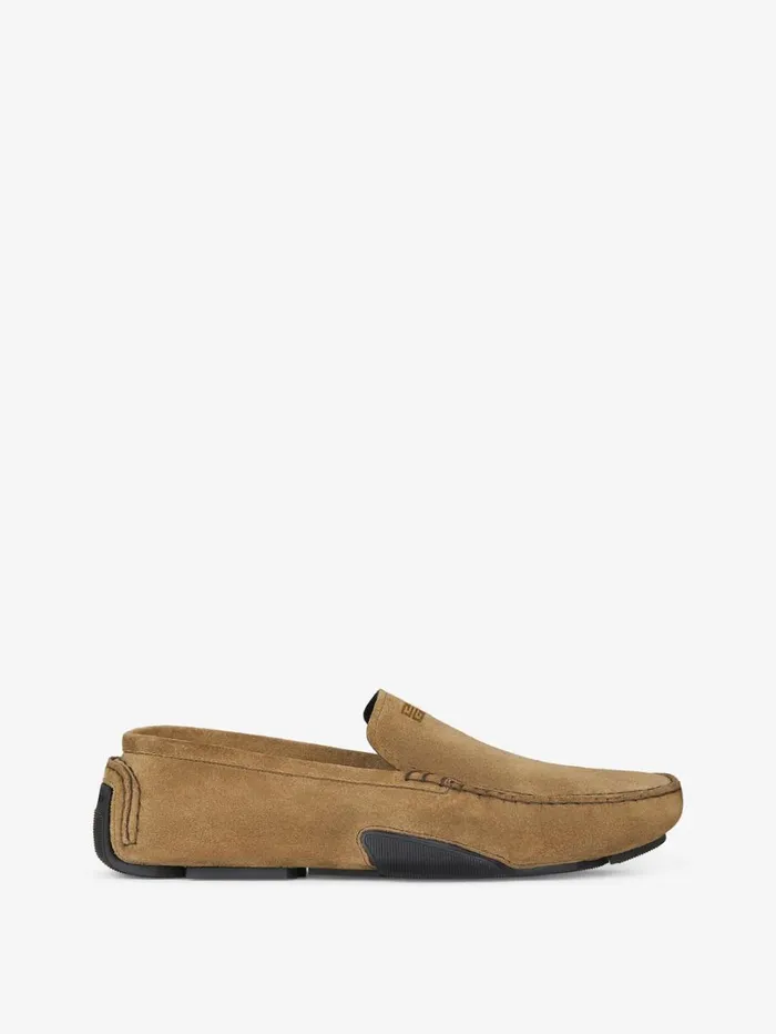 Givenchy Mr G Driver Loafers In Suede Light Brown Men Boots and Loafers