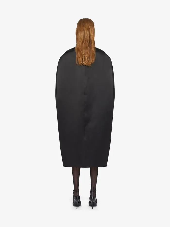 Givenchy Oversized Coat In Silk Satin Duchesse Black Women Coats and Jackets