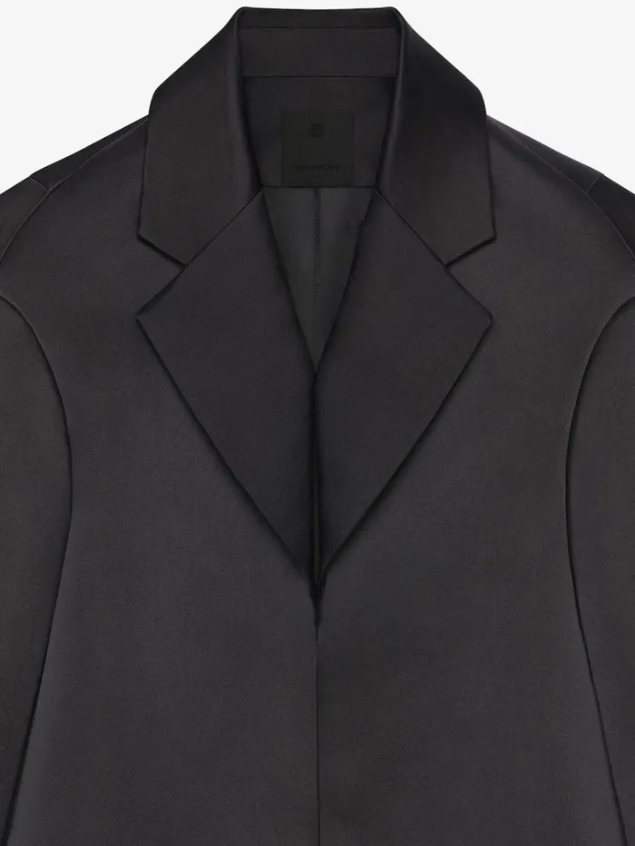 Givenchy Oversized Coat In Silk Satin Duchesse Black Women Coats and Jackets
