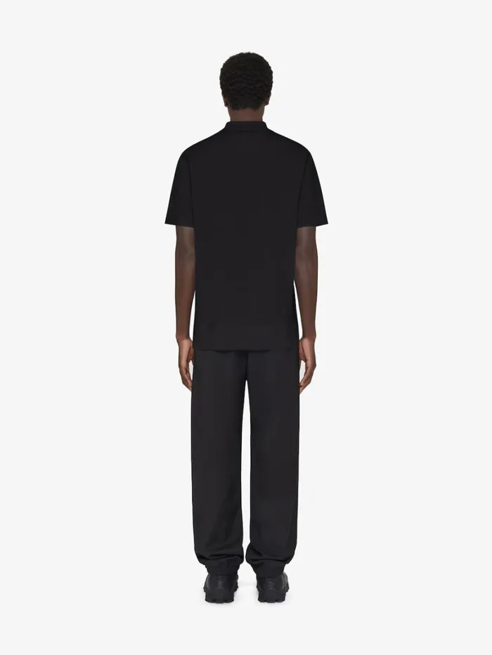 Givenchy Polo In Cotton With 4G Detail Black Men TShirts