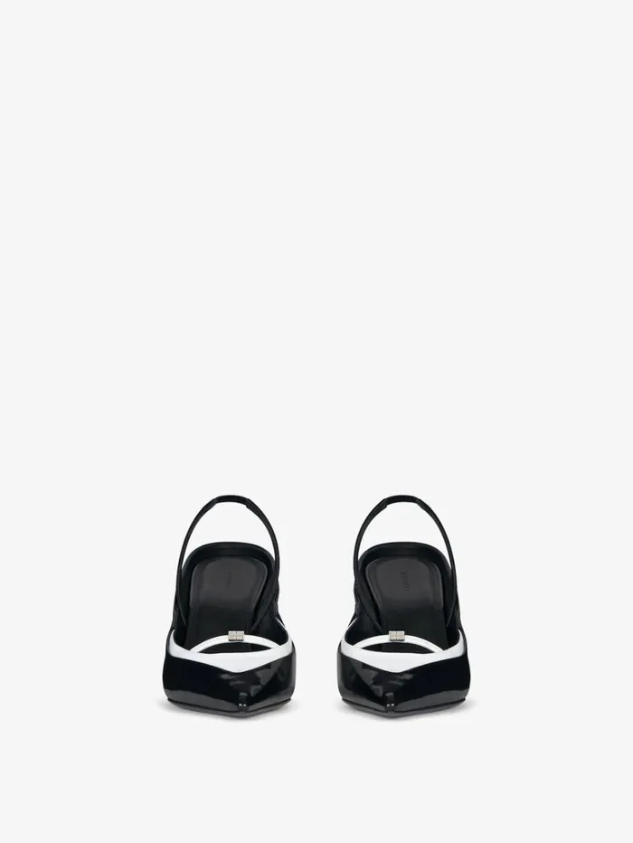 Givenchy Raven Slingbacks In Leather Whiteblack Women Heels Givenchy Raven Slingbacks In Leather Whiteblack Women Heels