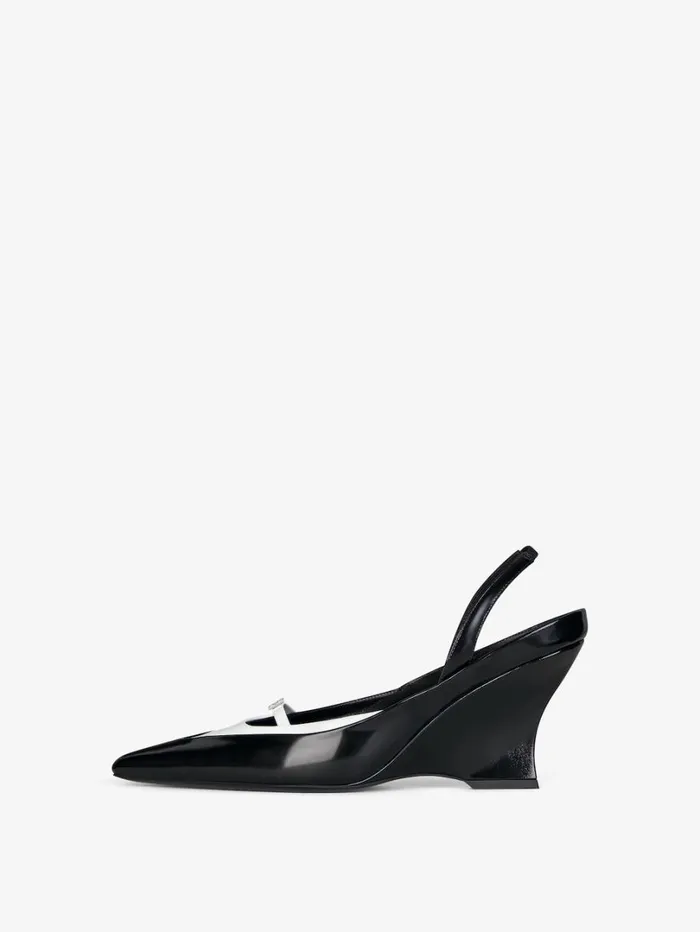 Givenchy Raven Slingbacks In Leather Whiteblack Women Heels Givenchy Raven Slingbacks In Leather Whiteblack Women Heels