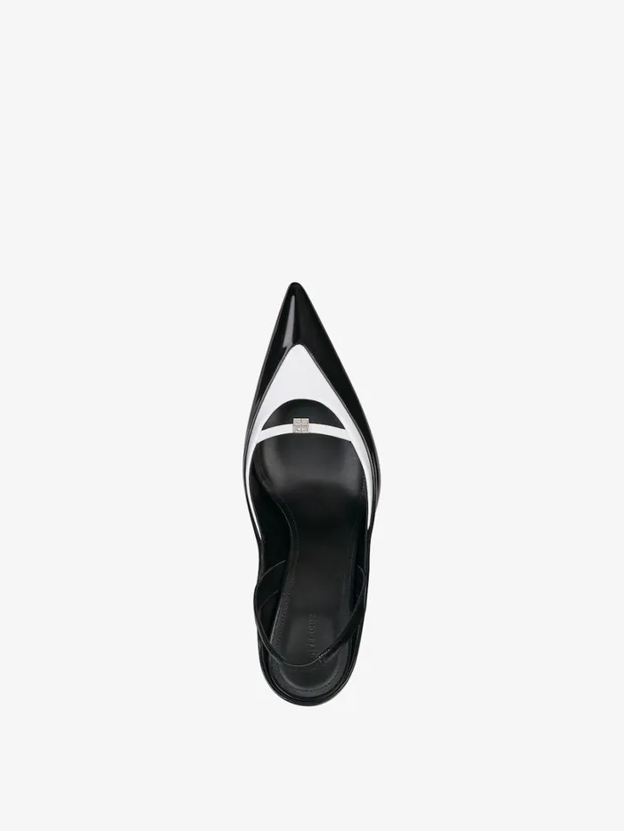 Givenchy Raven Slingbacks In Leather Whiteblack Women Heels Givenchy Raven Slingbacks In Leather Whiteblack Women Heels