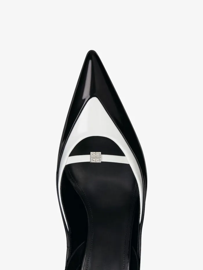 Givenchy Raven Slingbacks In Leather Whiteblack Women Heels Givenchy Raven Slingbacks In Leather Whiteblack Women Heels