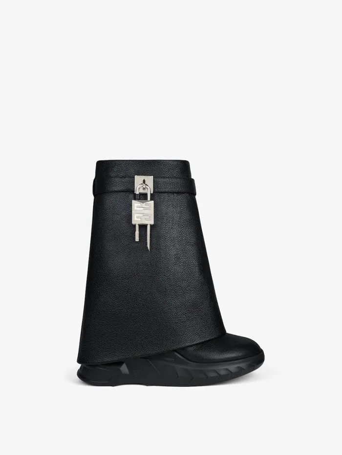 Givenchy Shark Lock Biker Ankle Boots In Grained Leather Black Women Shark Lock Givenchy Shark Lock Biker Ankle Boots In Grained Leather Black Women Shark Lock
