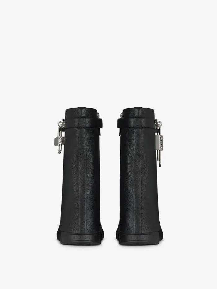 Givenchy Shark Lock Biker Ankle Boots In Grained Leather Black Women Shark Lock Givenchy Shark Lock Biker Ankle Boots In Grained Leather Black Women Shark Lock