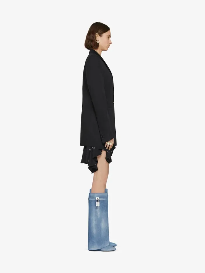 Givenchy Shark Lock Boots In Washed Denim Medium Blue Women Shark Lock Givenchy Shark Lock Boots In Washed Denim Medium Blue Women Shark Lock