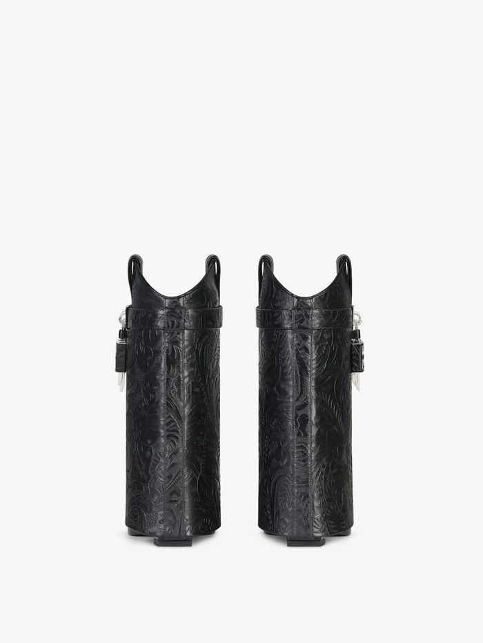 Givenchy Shark Lock Cowboy Ankle Boots In Western Leather Black Women Shark Lock Givenchy Shark Lock Cowboy Ankle Boots In Western Leather Black Women Shark Lock