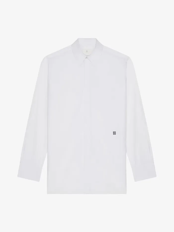 Givenchy Shirt In Poplin Whiteblack Men Shirts