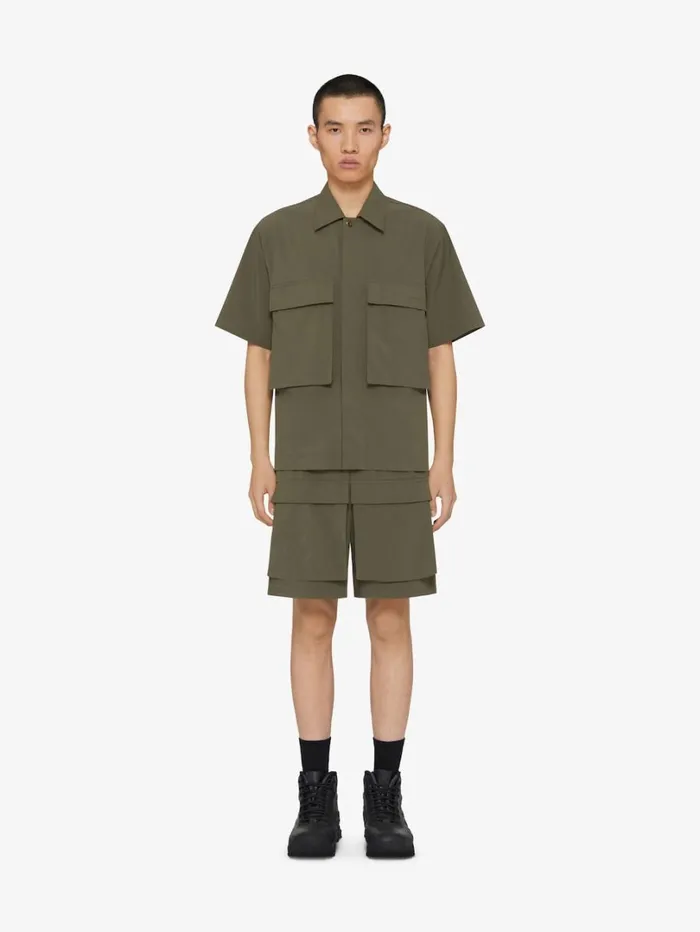 Givenchy Shirt With GIVENCHY Signature Khaki Men Shirts