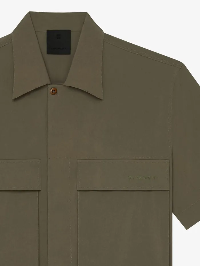 Givenchy Shirt With GIVENCHY Signature Khaki Men Shirts