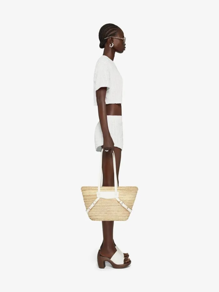 Givenchy Shorts In 4G Cotton Towelling White Women Pants and Shorts