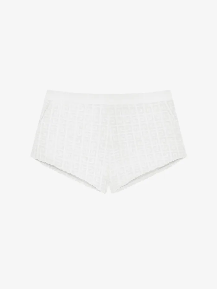Givenchy Shorts In 4G Cotton Towelling White Women Pants and Shorts