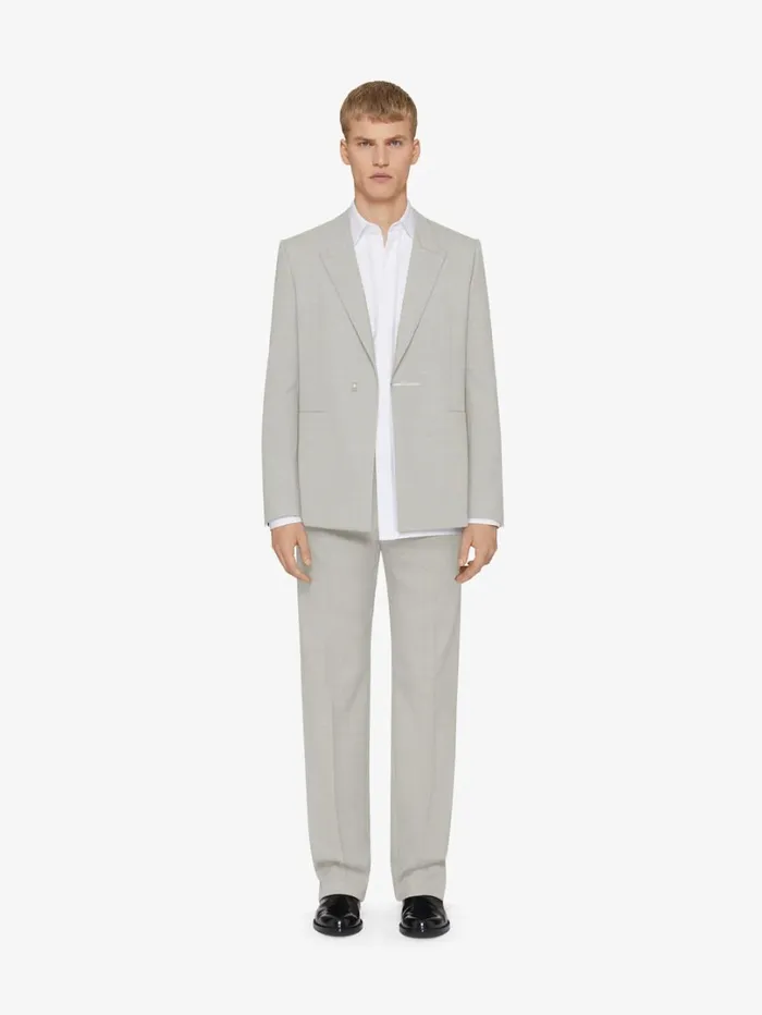 Givenchy Slim Fit Jacket In Wool Cloud Grey Men Coats and Jackets