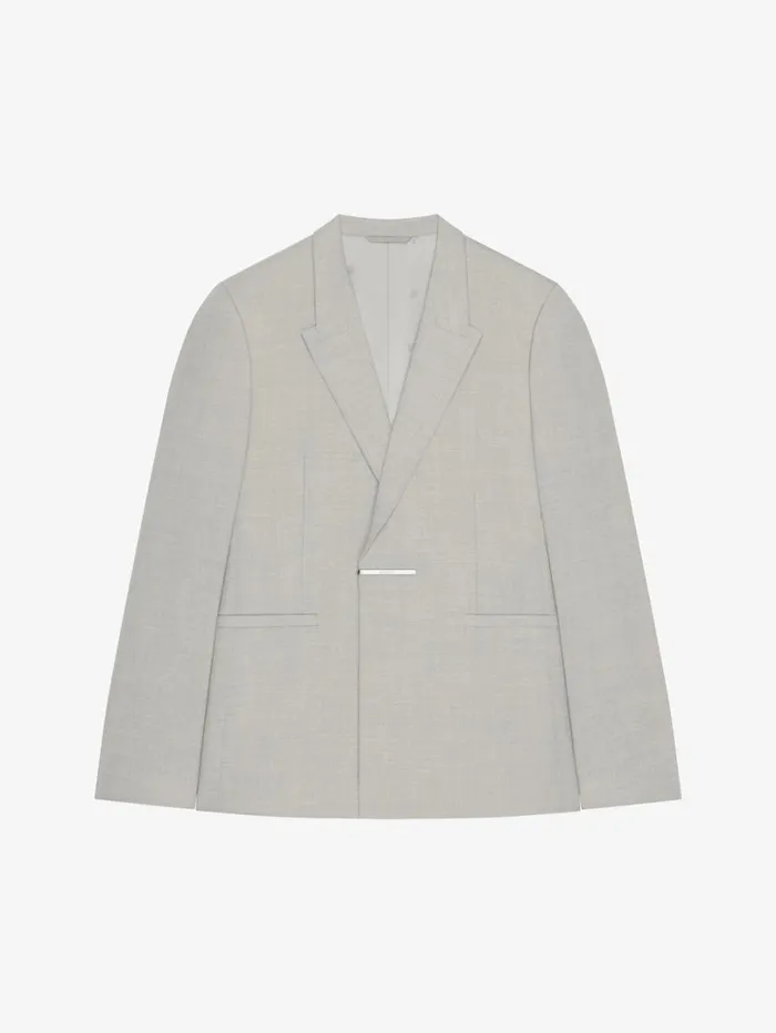 Givenchy Slim Fit Jacket In Wool Cloud Grey Men Coats and Jackets