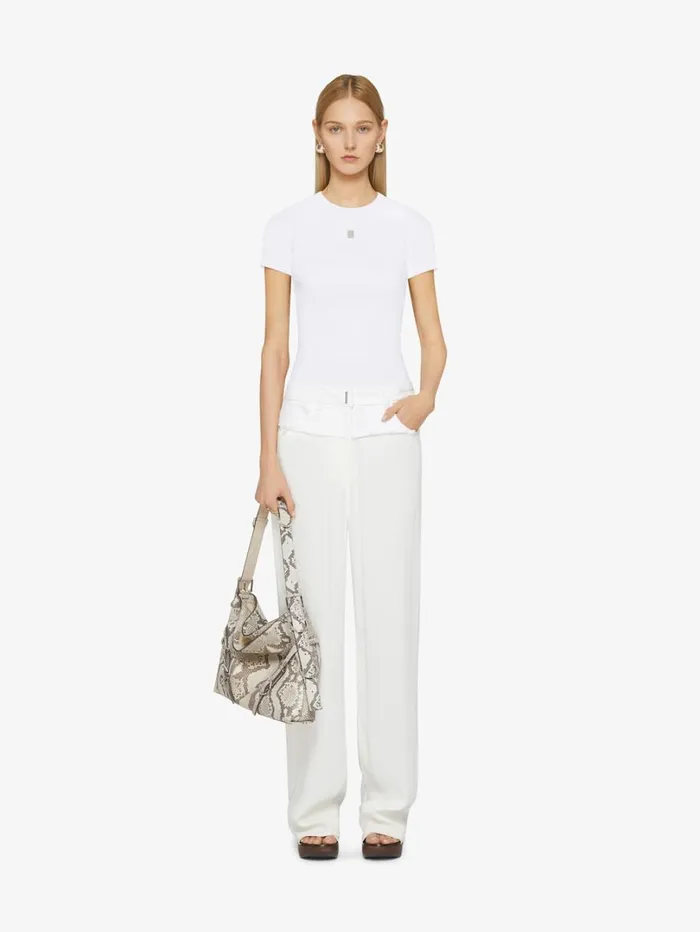Givenchy Slim Fit Tshirt In Cotton With 4G Logo White Women TShirts