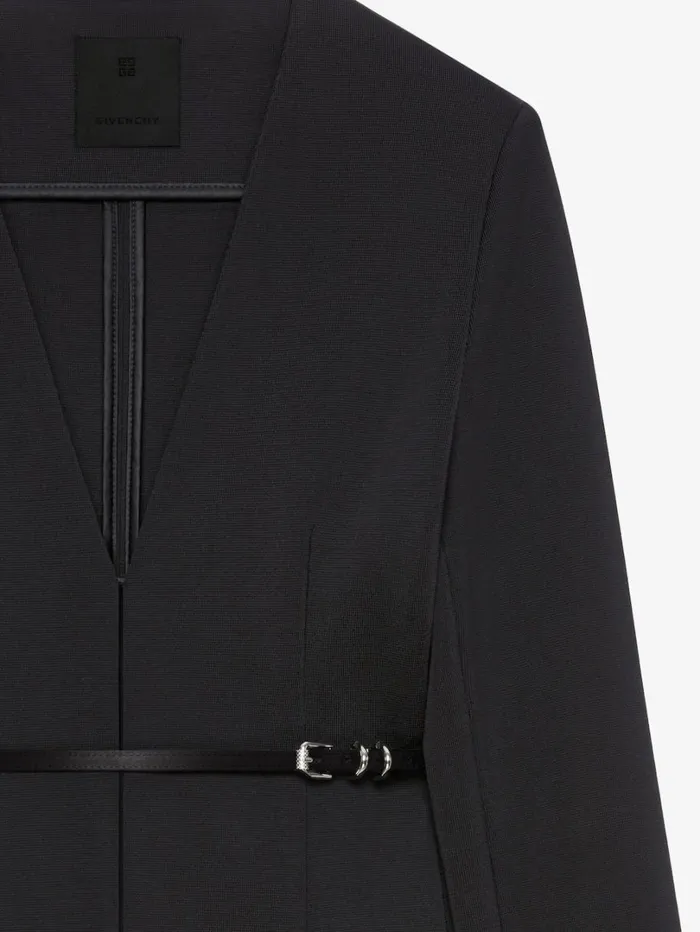 Givenchy Slim Fit Voyou Jacket In Punto Milano Black Women Coats and Jackets