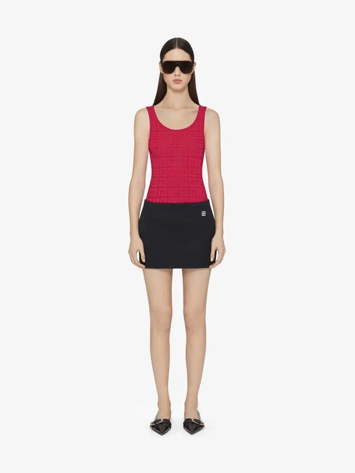 Givenchy Slim Tank Top In 4G Jacquard Raspberry Women TShirts