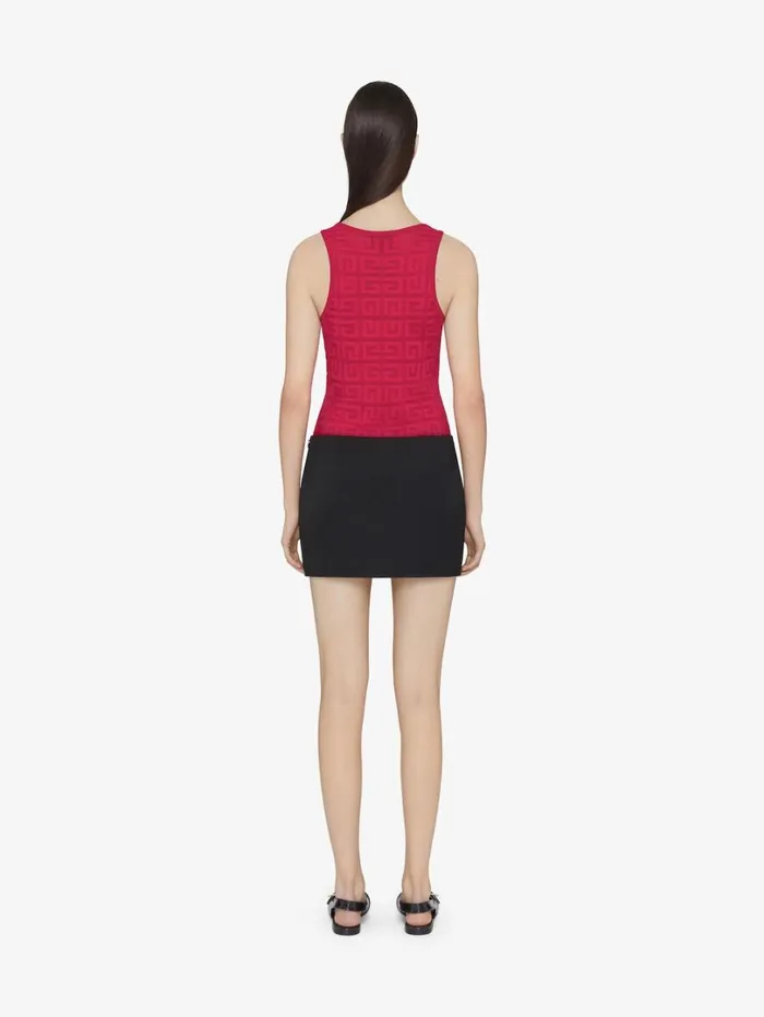 Givenchy Slim Tank Top In 4G Jacquard Raspberry Women TShirts